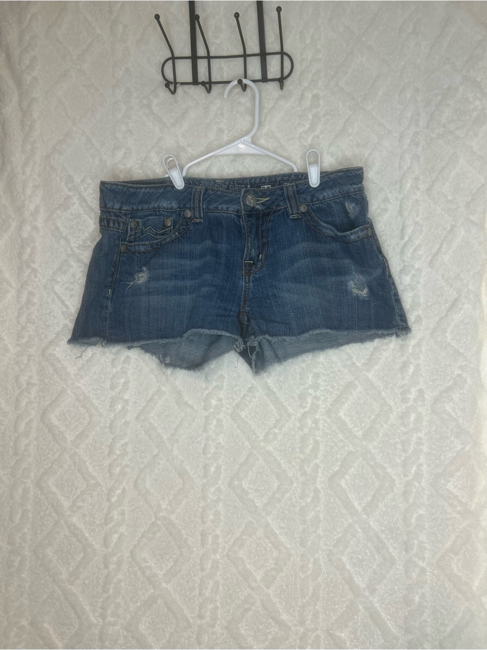 Women's Miss Me Irene Shorts - Blue Distressed Denim